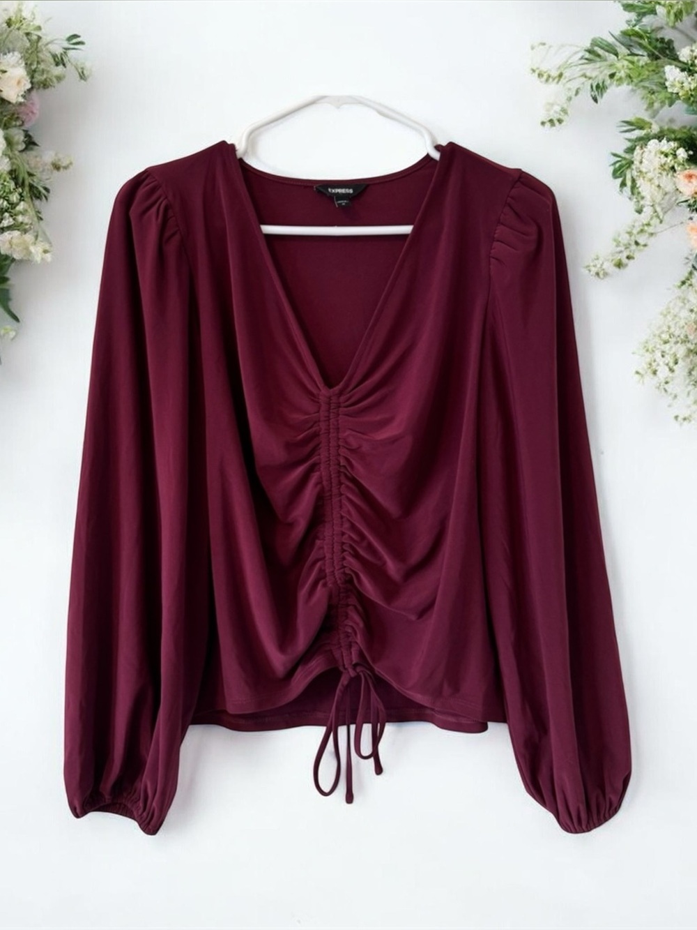 Express V-Neck Ruched Top